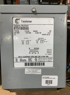 G.E- 9T51B0550 (PRI.432/456/480V,SEC.120/240V,1KVA) Product Image